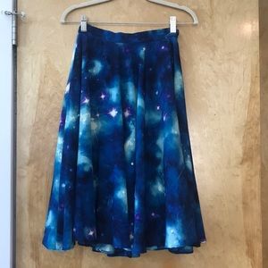 Galaxy space pattern full midi skirt small